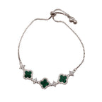 Trebol bracelet with zircons