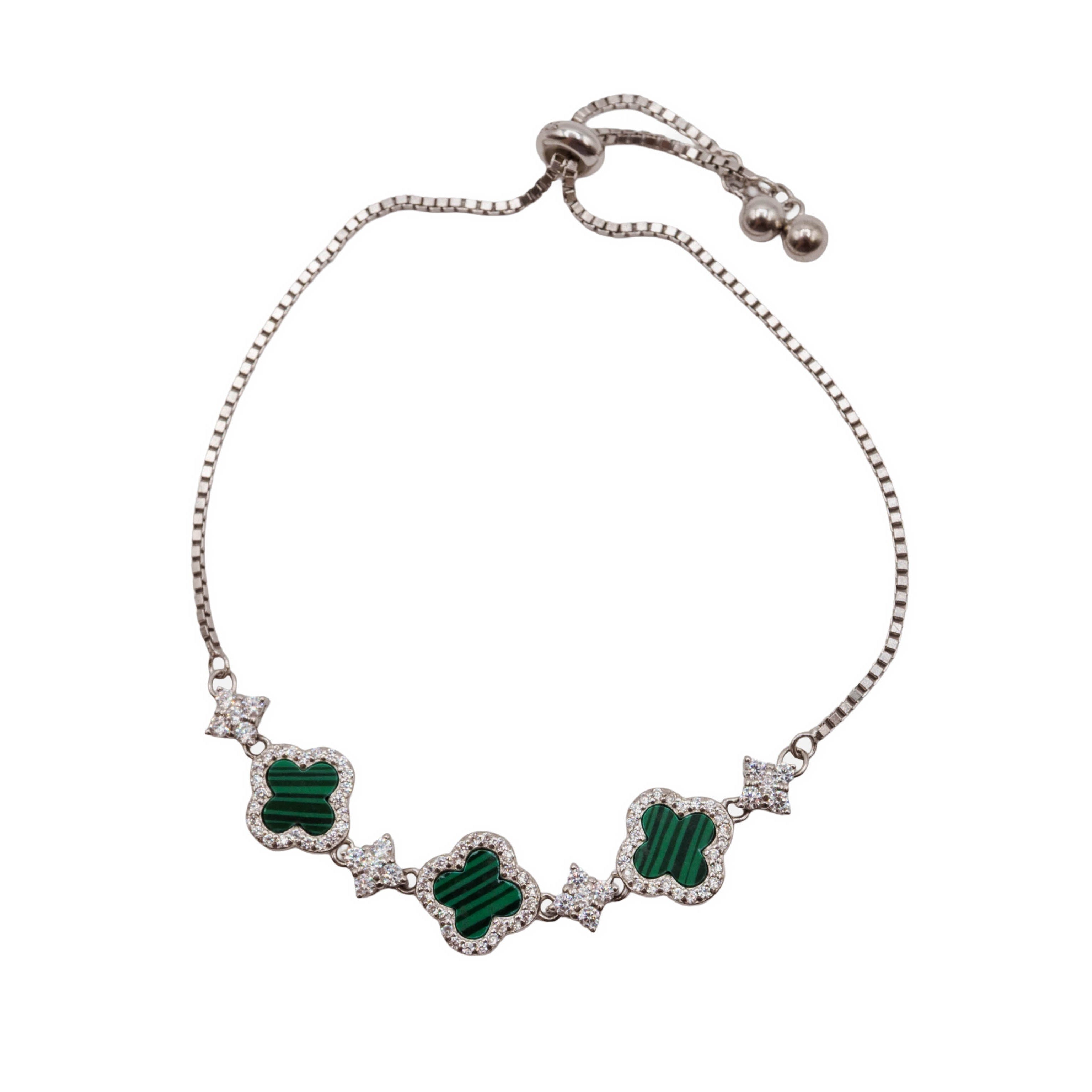 Trebol bracelet with zircons