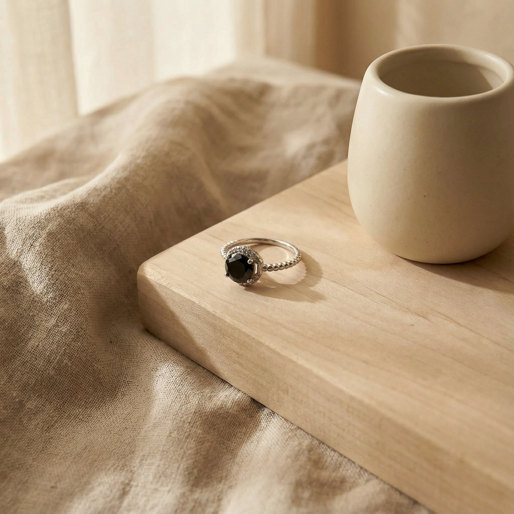 Black zircon ring
