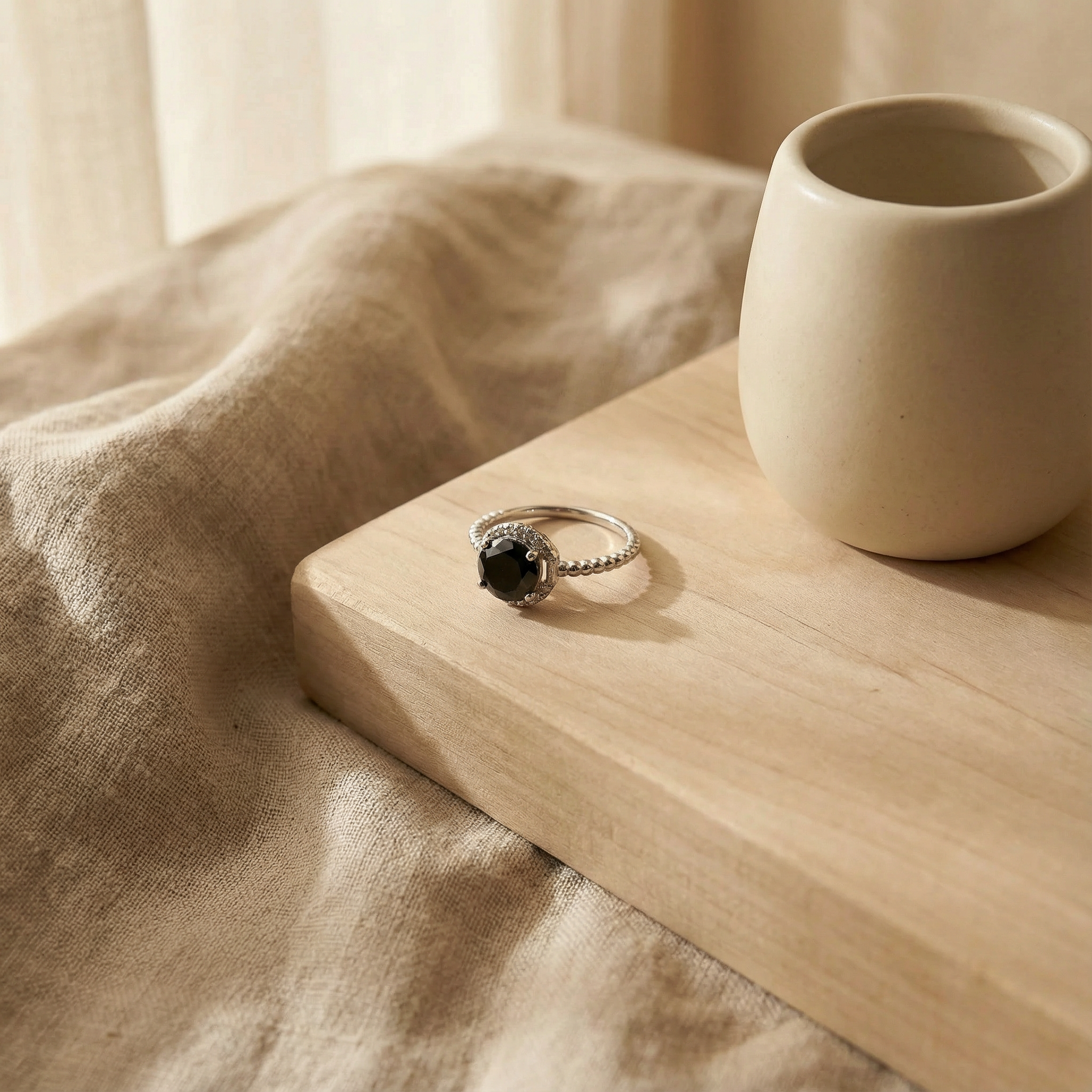 Black zircon ring