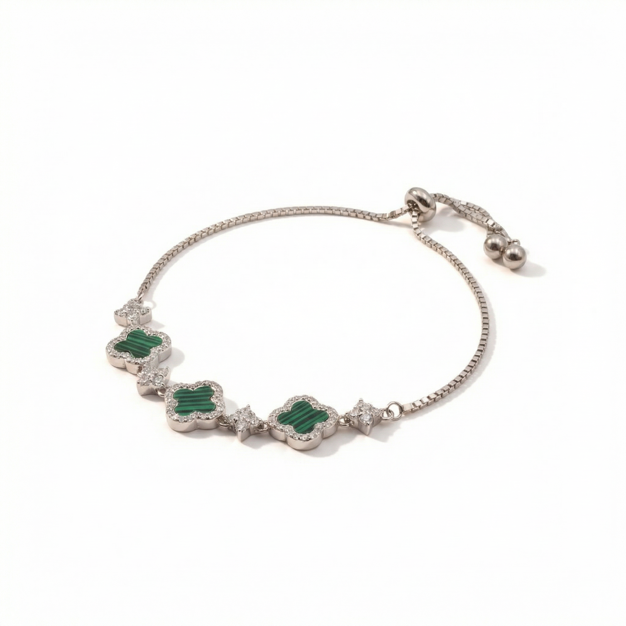 Trebol bracelet with zircons Main image